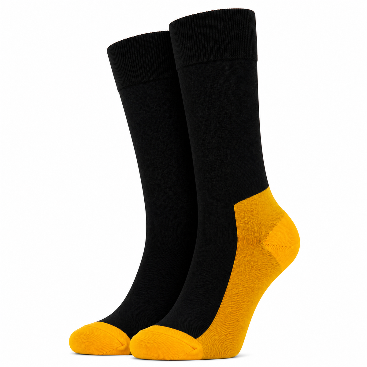 Calcetines color plano negro y amarillo Black Out Mode - Love in Socks