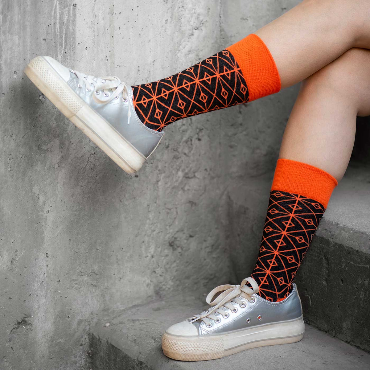 Calcetines Orange Mosaic lateral - Love in Socks