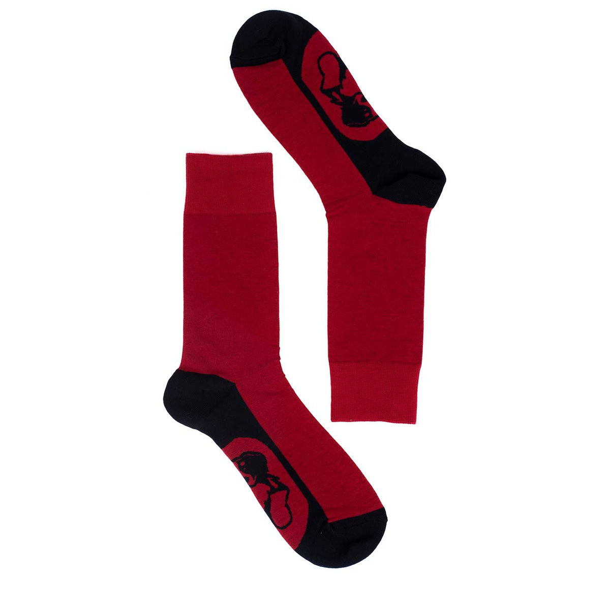 Calcetines color plano rojo y negro Red Rush - Love in Socks