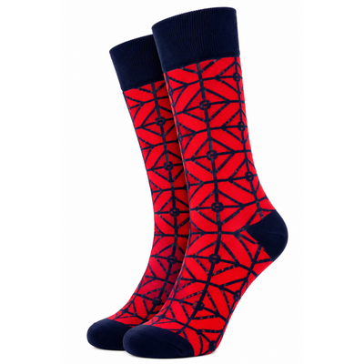 Calcetines patrón vitral geométrico rojo Red Catedral - Love in Socks