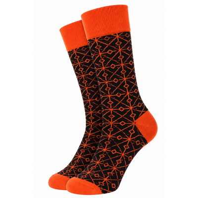 Calcetines mosaico naranjo y negro Orange Mosaic - Love in Socks