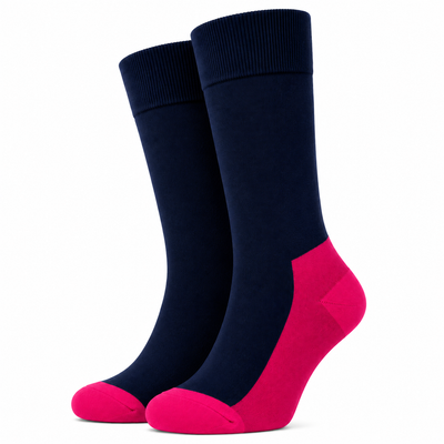 Calcetines color plano azul marino y fucsia Deep Blue - Love in Socks