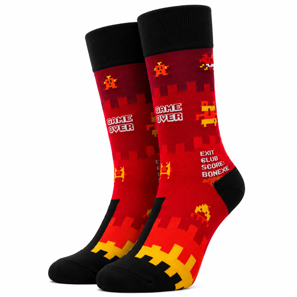 Calcetines gamer pixel art retro llamas Game Over - Love in Socks