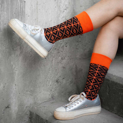 Calcetines Orange Mosaic lateral - Love in Socks
