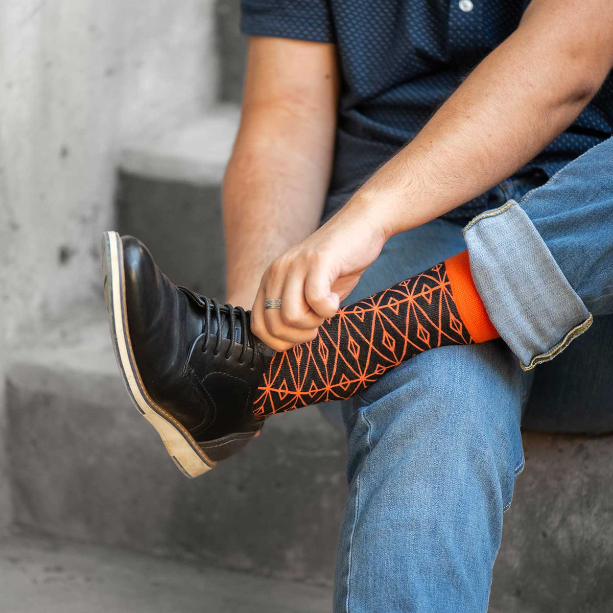 Calcetines Orange Mosaic lifestyle - Love in Socks